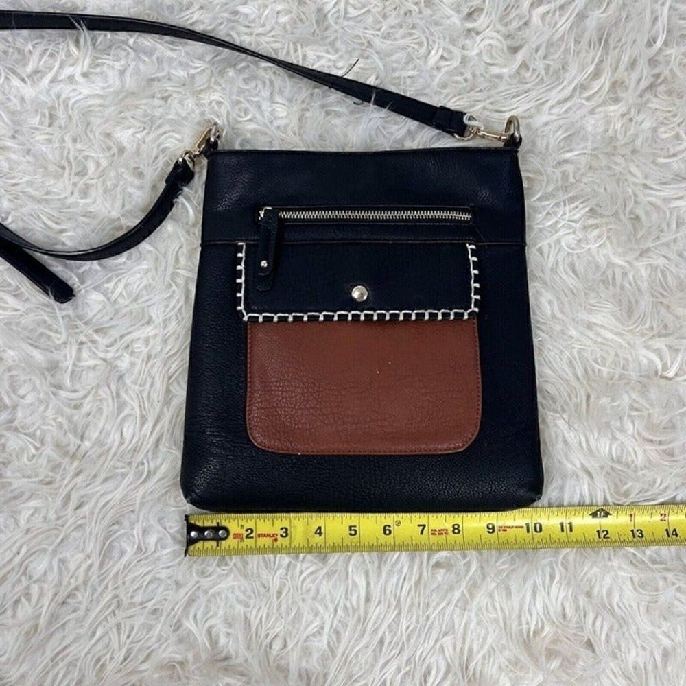 Clark’s Black Vegan Leather Black & Brown Messenger/Crossbody/Shoulder Bag/Purse - Picture 6 of 12